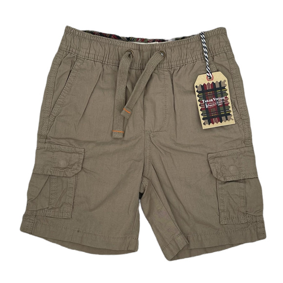 NWT - Tailor Vintage -Stretch Poplin Pull-on Cargo Khaki Shorts - Boys Size 4 - Picture 11 of 11